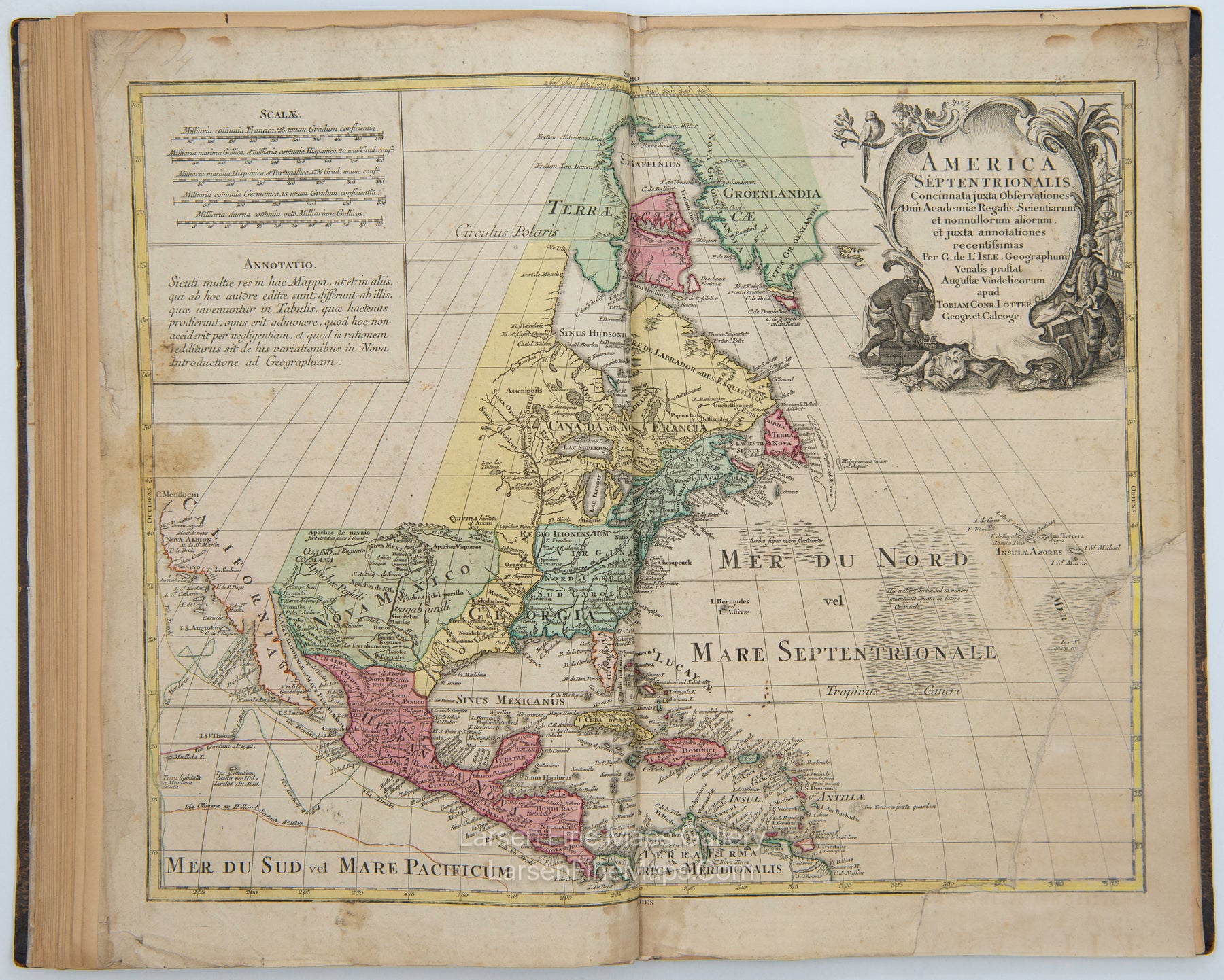 America Septentrionalis - North America - Lotter Atlas