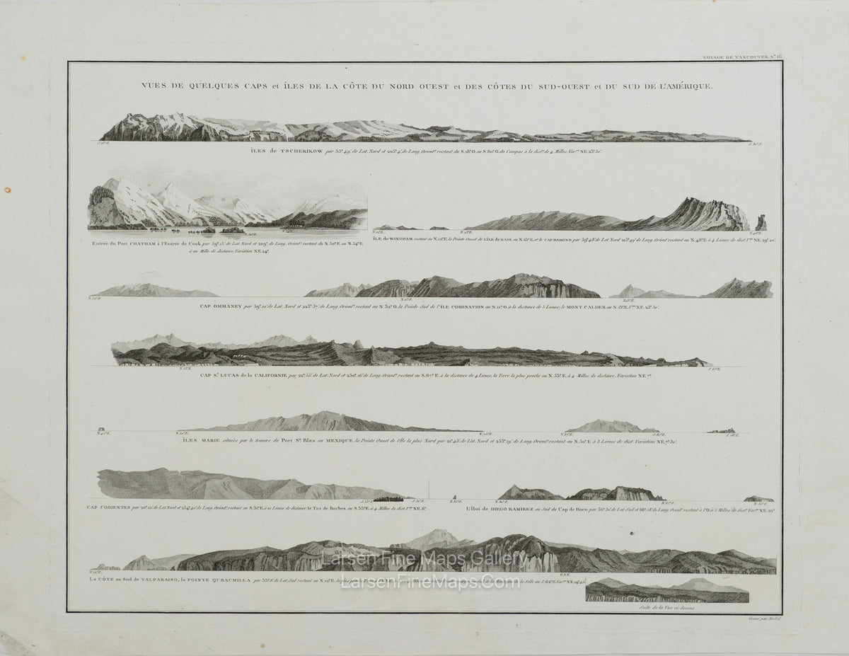 Vues de quelques Caps et Îles de la Côte du Nord Ouest et des Côtes du Sud-Ouest et du Sud de l'Amérique.