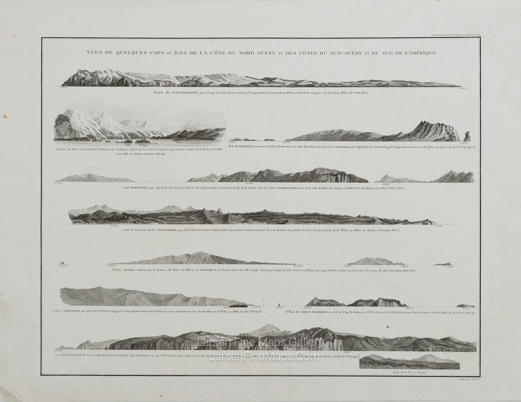 Vues de quelques Caps et Îles de la Côte du Nord Ouest et des Côtes du Sud-Ouest et du Sud de l'Amérique.