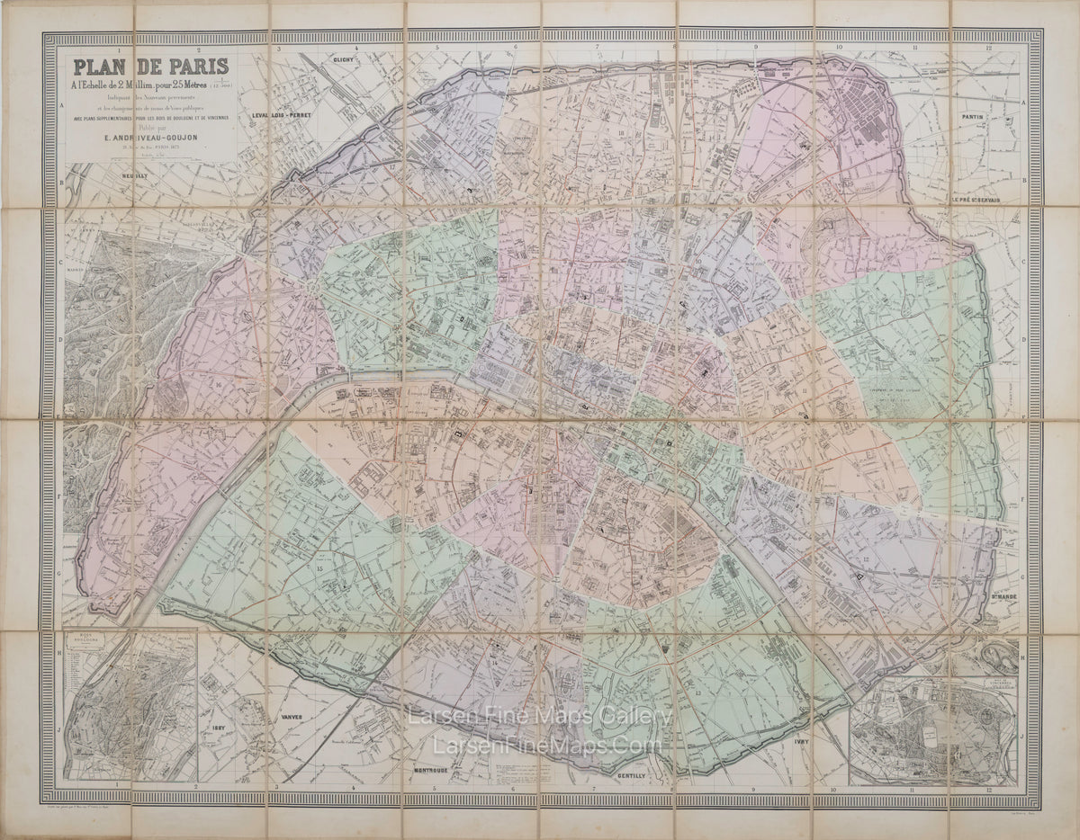 Plan de Paris À l'Echelle de 2 Millim