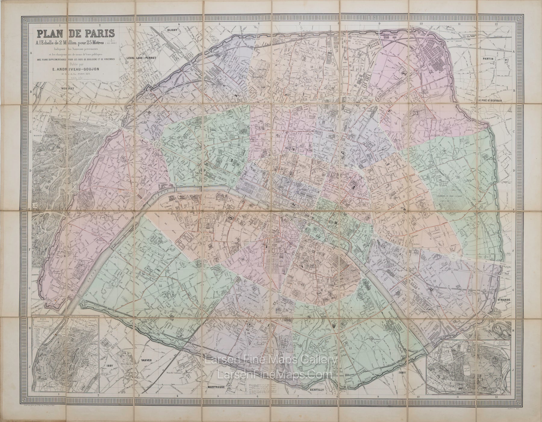 Plan de Paris À l'Echelle de 2 Millim