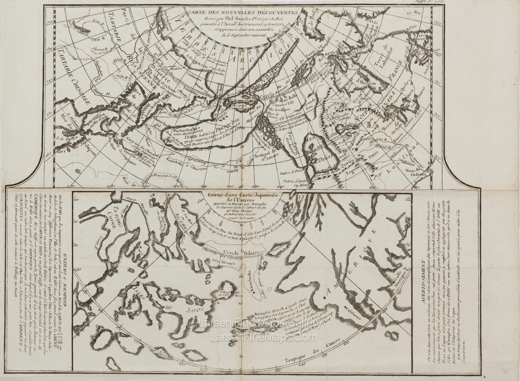 Carte Des Nouvelles Decouvertes dressee par Phil. Bauche Extrait d'une Carte Japonoise