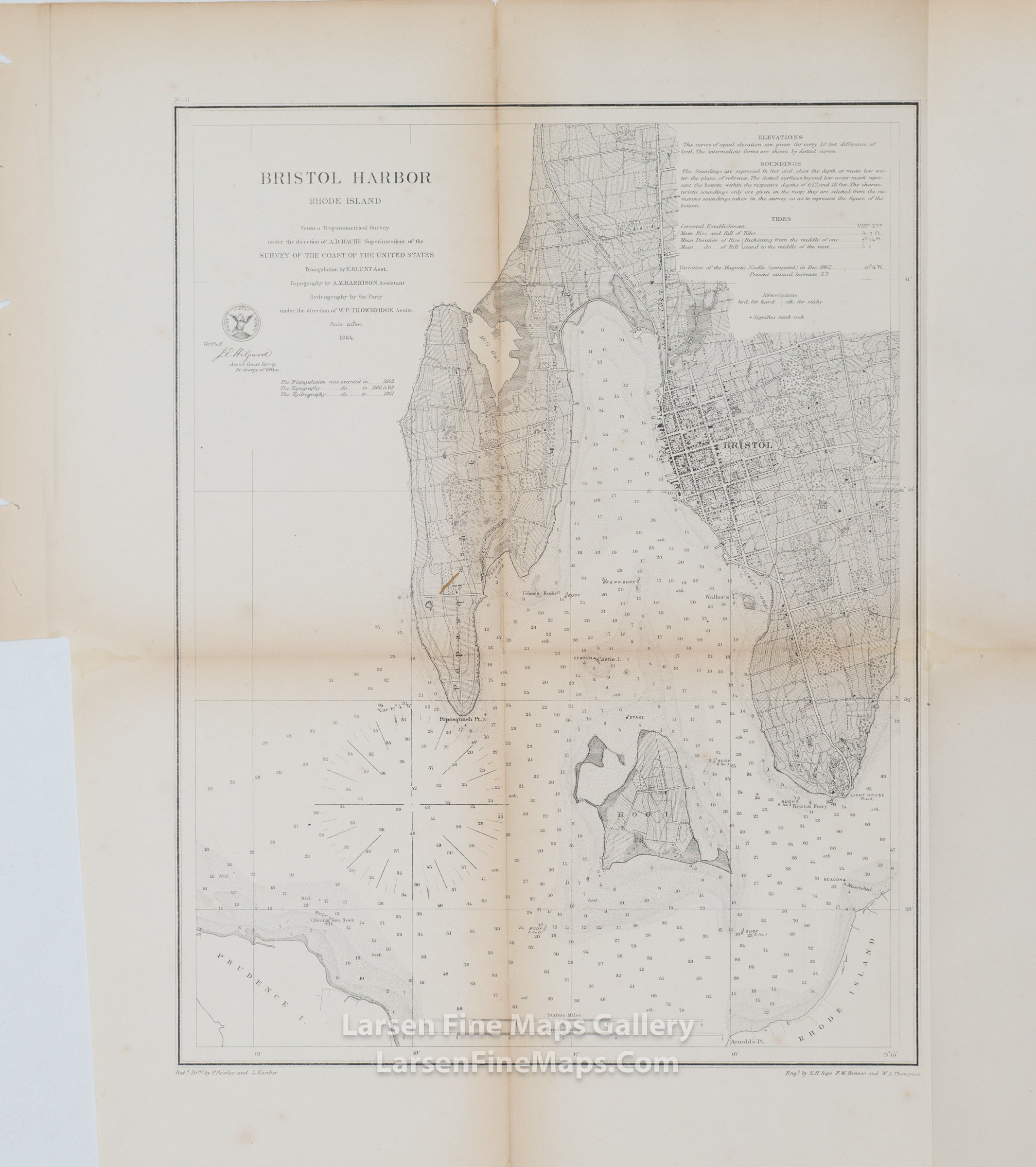 Bristol Harbor Rhode Island U.S. Coast Survey