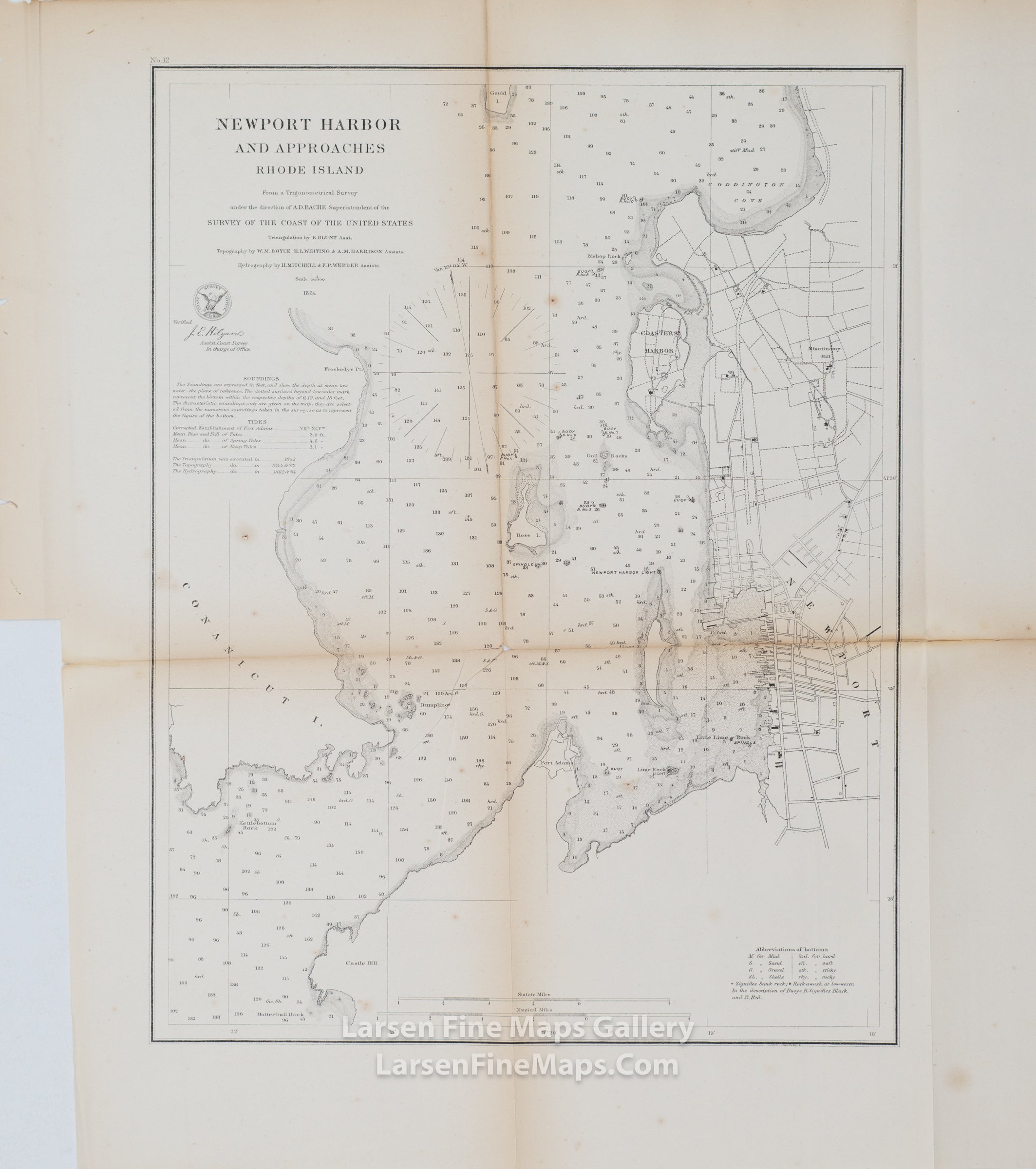 Newport Harbor and Approaches Rhode Island U.S. Coast Survey