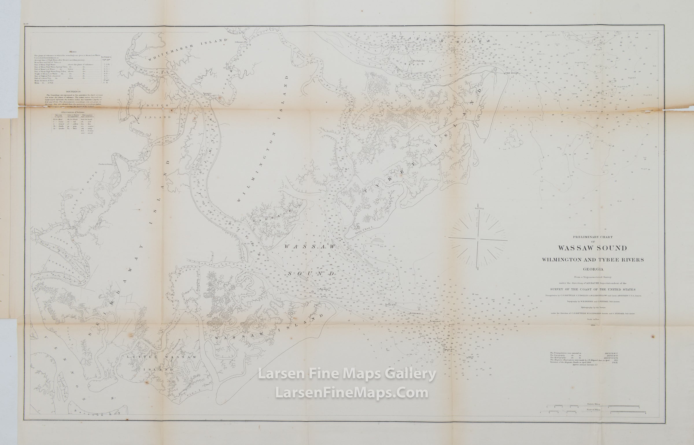 Preliminary Chart of Wassaw Sound Wilimington and Tybee Rivers Georgia U.S. Coast Survey