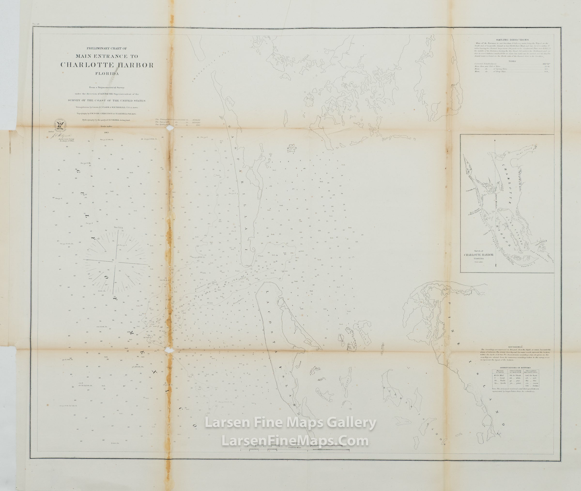 Preliminary Chart of Main Entrance to Charlotte Harbor Florida U.S. Coast Survey