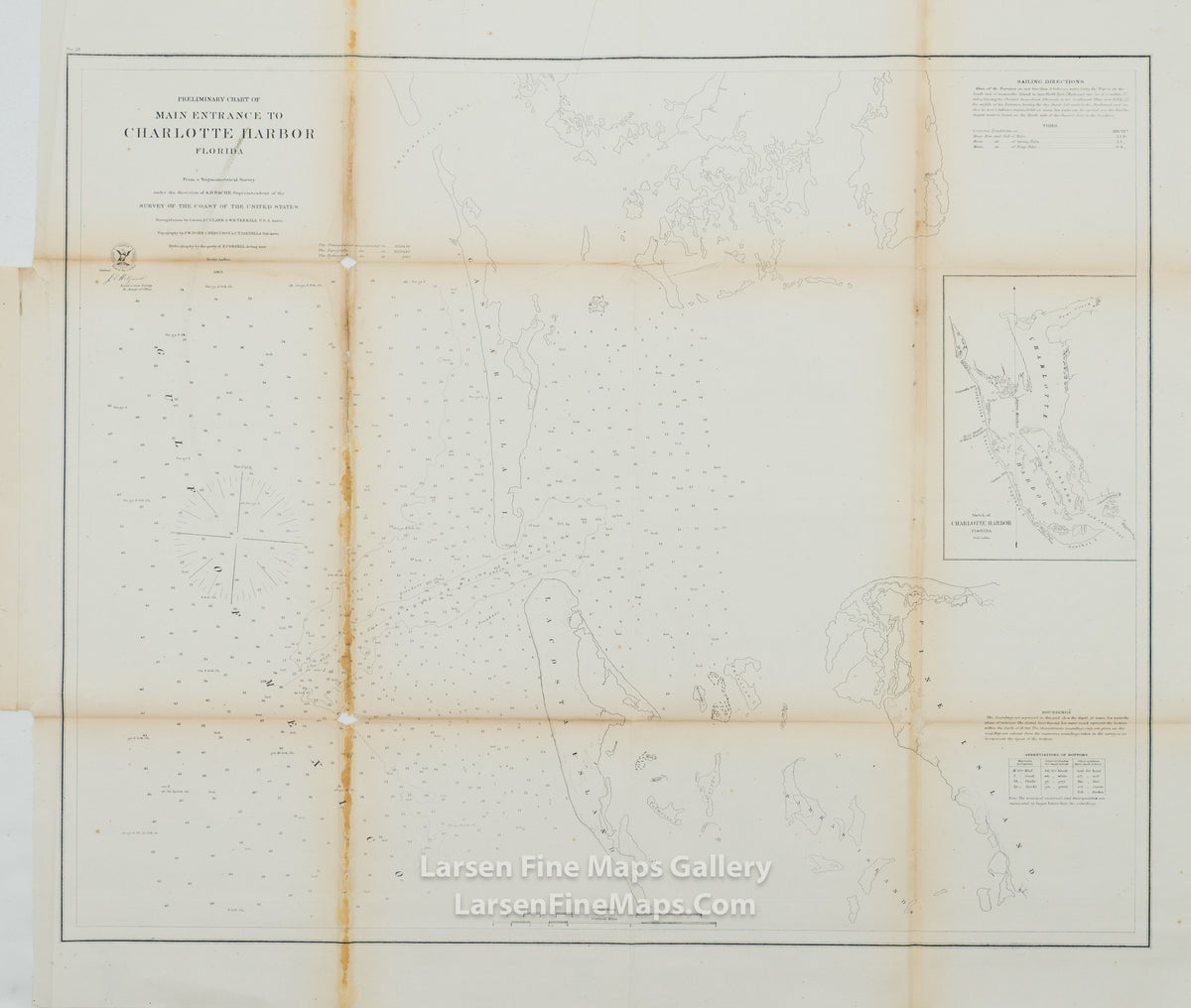 Preliminary Chart of Main Entrance to Charlotte Harbor Florida U.S. Coast Survey