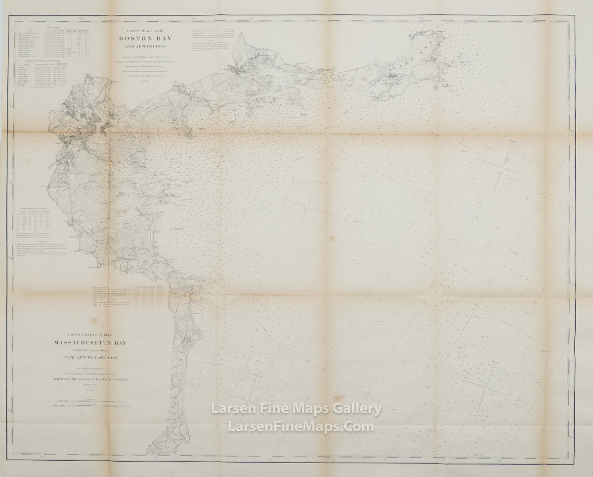 Coast Chart No. 10 Boston Harbor and Approaches; Coast Charts No. 10 & 11 Massachusetts Bay with the Coast from Cape Ann to Cape Cod