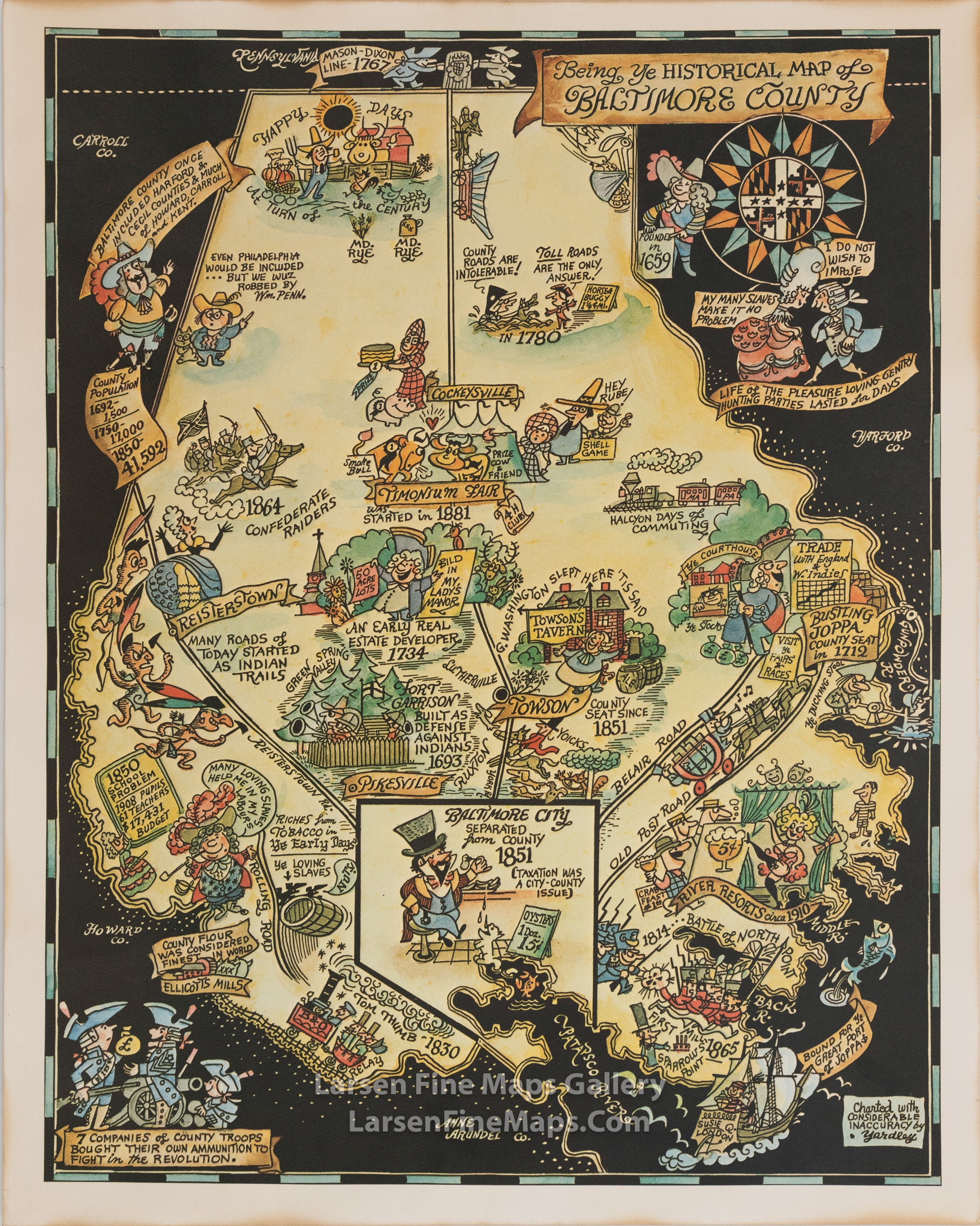 Being Ye Historical Map of Baltimore County, Richard Q. Yardley
