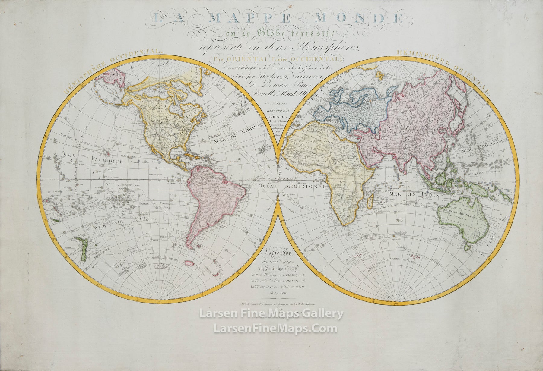 La Mappe-Monde ou le Globe Terrestre Représenté en deux Hémisphères