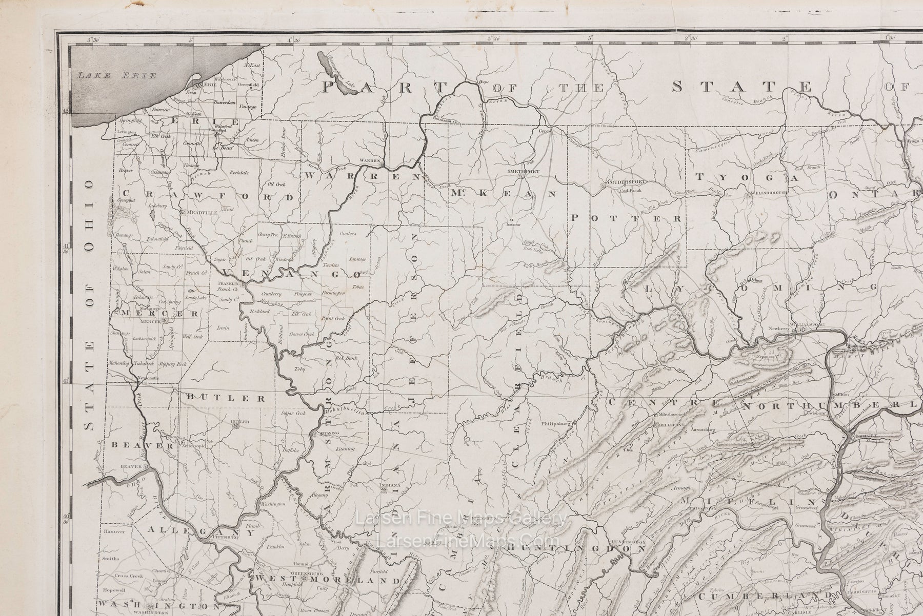 A Map of the State of Pennsylvania by Reading Howell, MDCCCXI, Kimber Conrad  Johnson  Warner, J. Vallance, Example-1