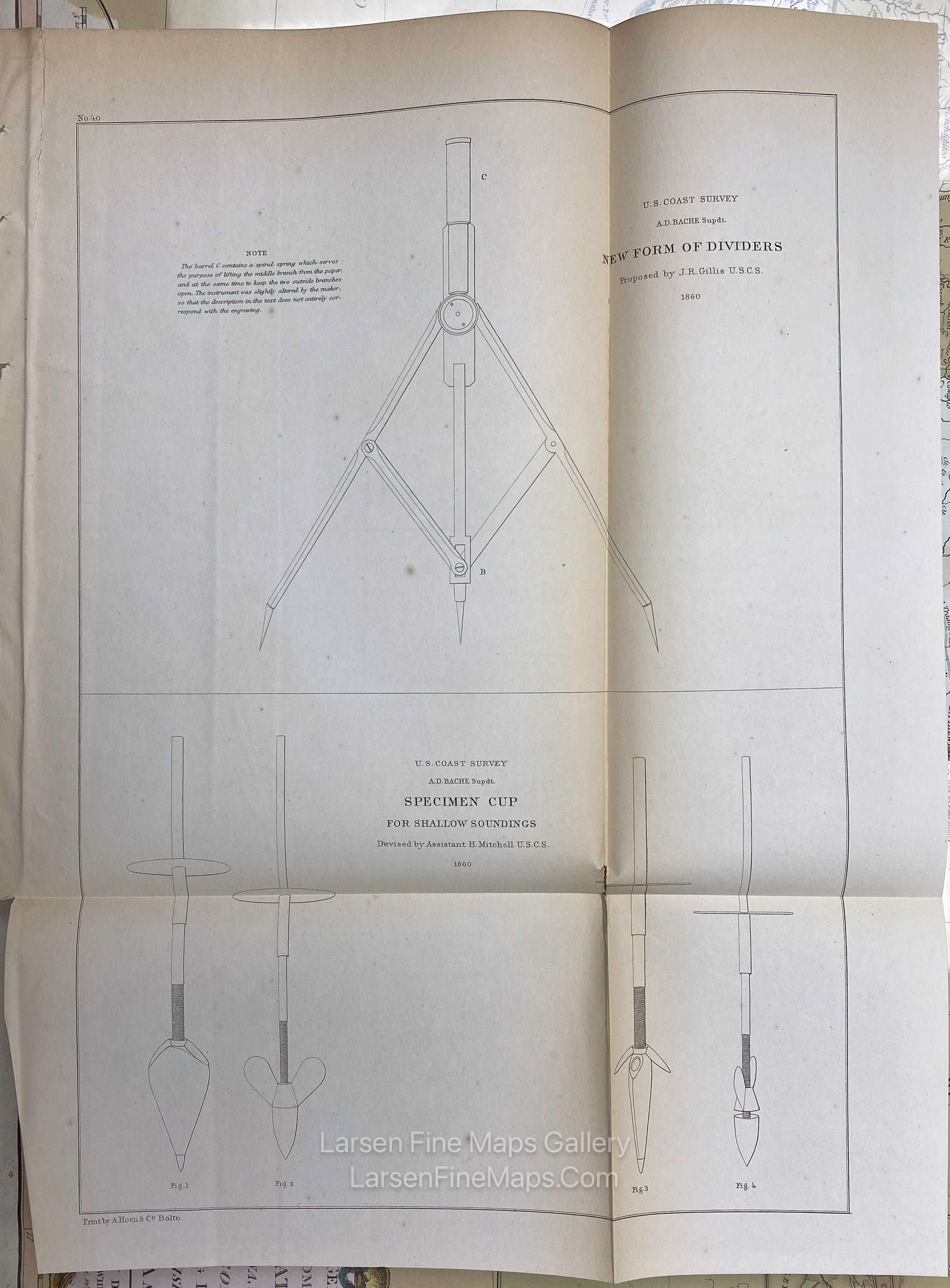 Various United States Coast Survey Oceanographic Equipment Diagrams. Publication dates vary from 1853 to 1860. U.S. Coast Survey, example-4