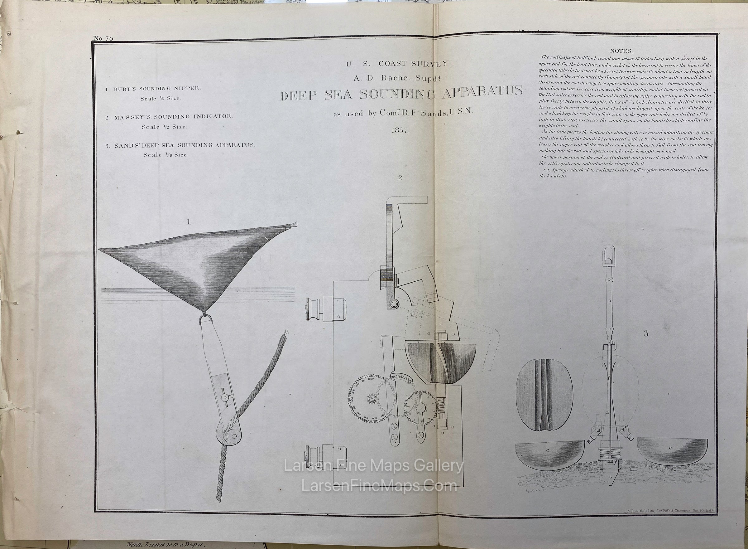 Various United States Coast Survey Oceanographic Equipment Diagrams. Publication dates vary from 1853 to 1860. U.S. Coast Survey, example-7