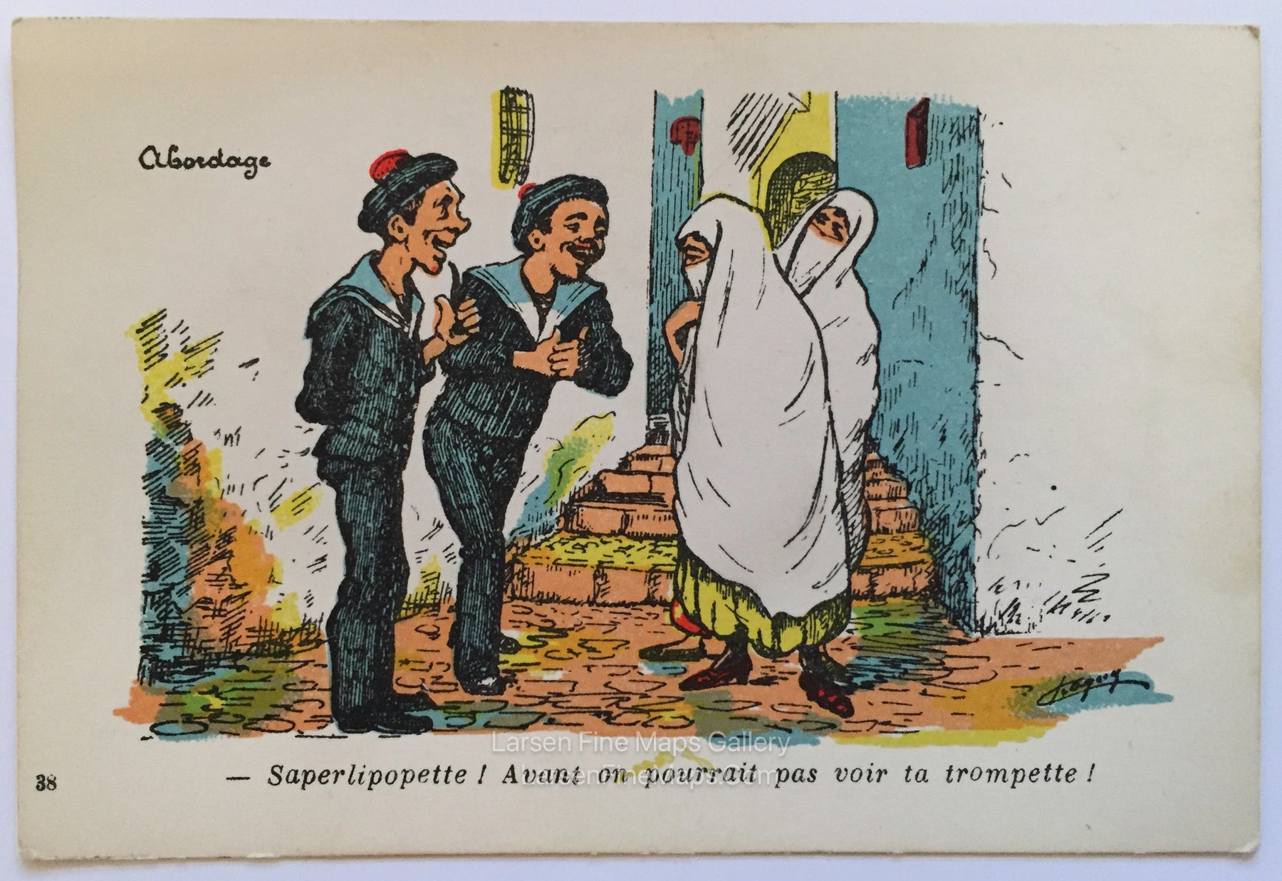 Chagny Vintage Satirical Postcards, Carte Postale Que le bonheur soit avec vous, G. et Cie. Editeurs, 28, Rue Horace - Vernet, Alger Example-4