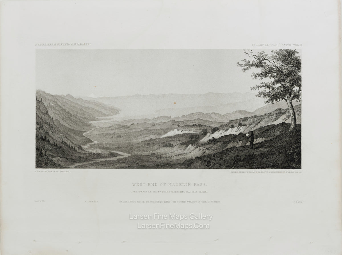 West end of Madelin Pass from a peak overlooking Madelin Creek, C. Schumann from  Friedrich Wilhelm von Egloffstein. Engraved by S.V. Hunt