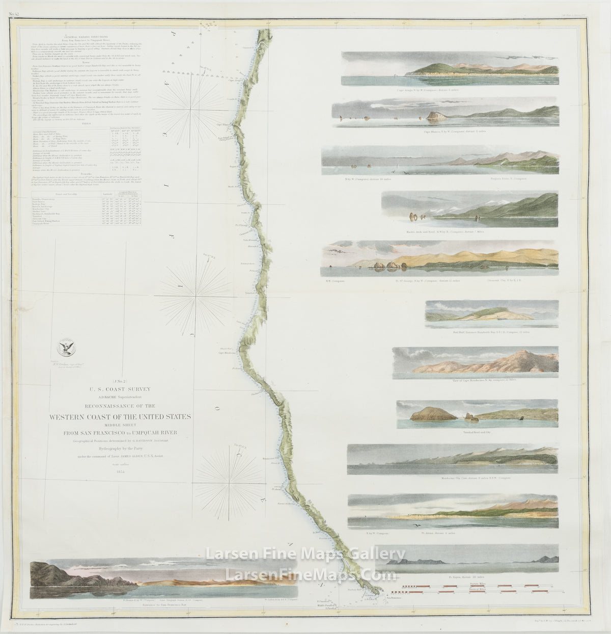 Reconnaissance of the Western Coast of The United States Middle Sheet From San Francisco to Umpquah River
