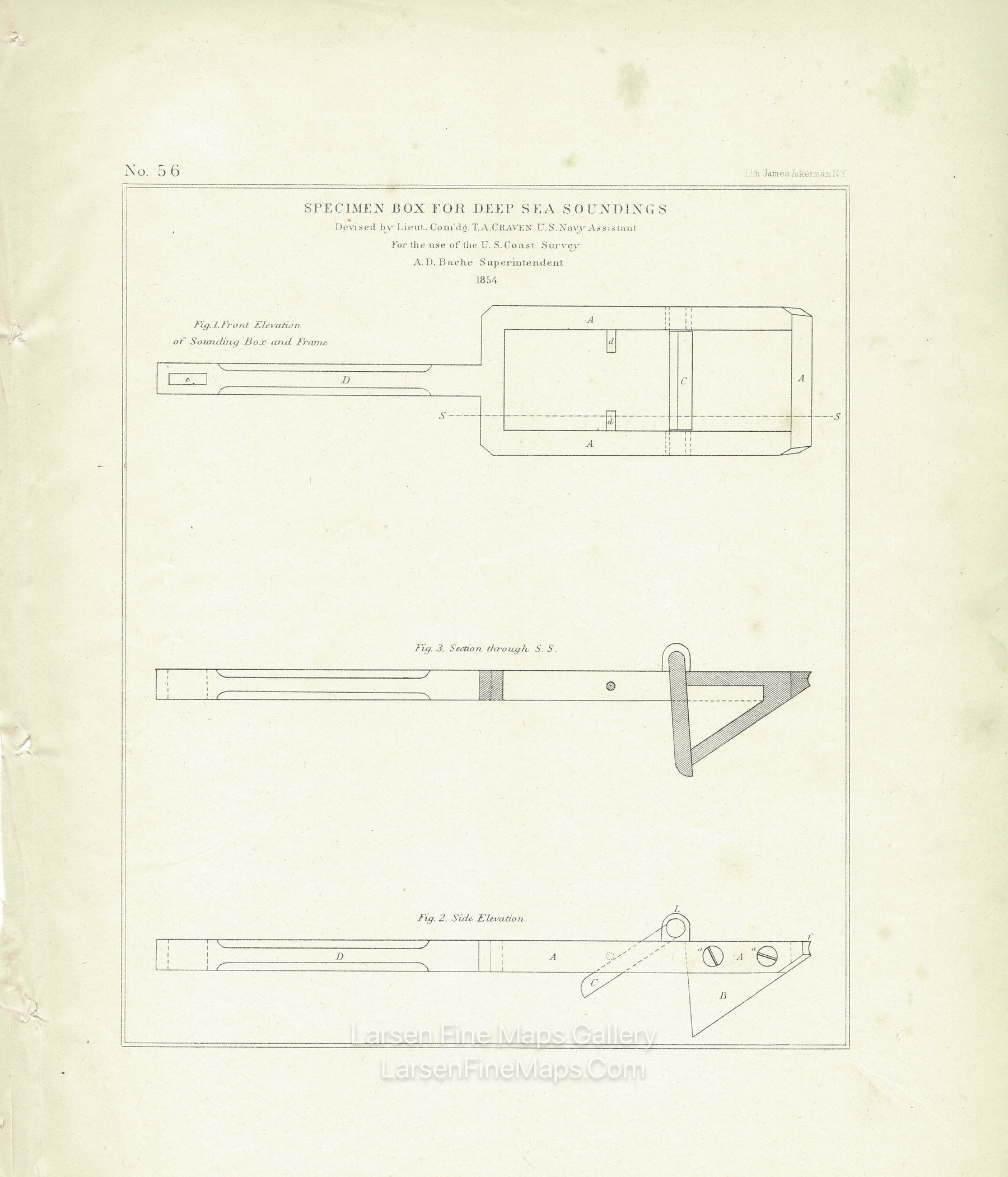 Various United States Coast Survey Oceanographic Equipment Diagrams. Publication dates vary from 1853 to 1860. U.S. Coast Survey, example-2