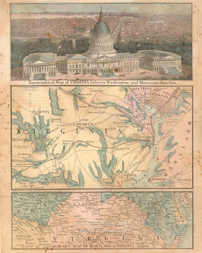 Topographical Map of Virginia between Washington and Manassas Junction, Civil War Letter with Original Accompanying Bible