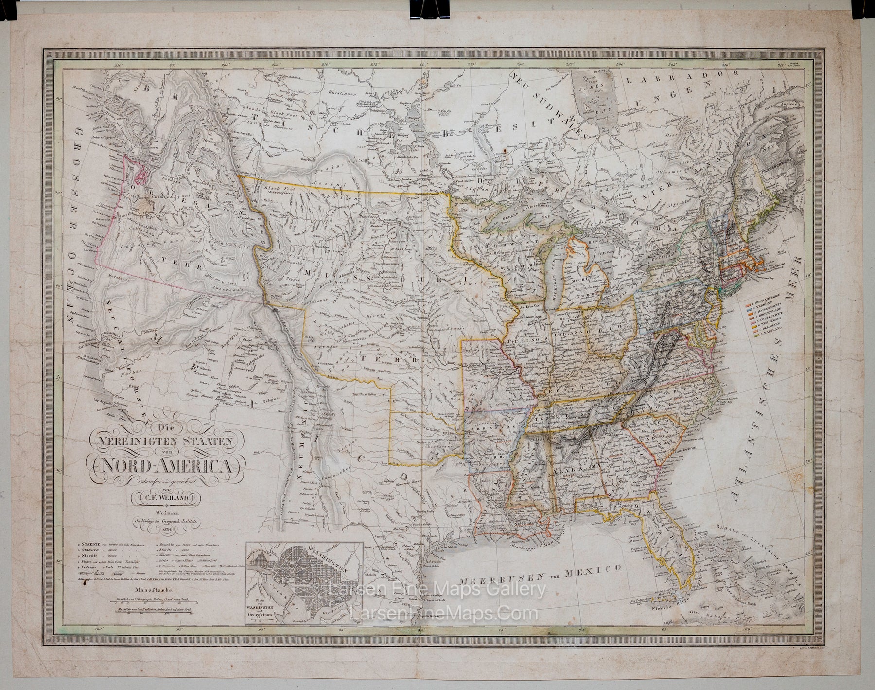 Die Vereinigten Staaten von Nord-America entworfen und gezeichnet von C. F. Weiland, Weimar