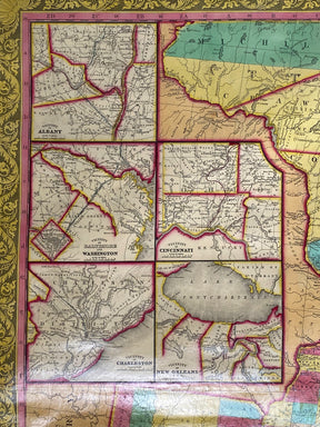 Mitchell's Reference & Distance Map of The United States by J.H. Young Inset Maps