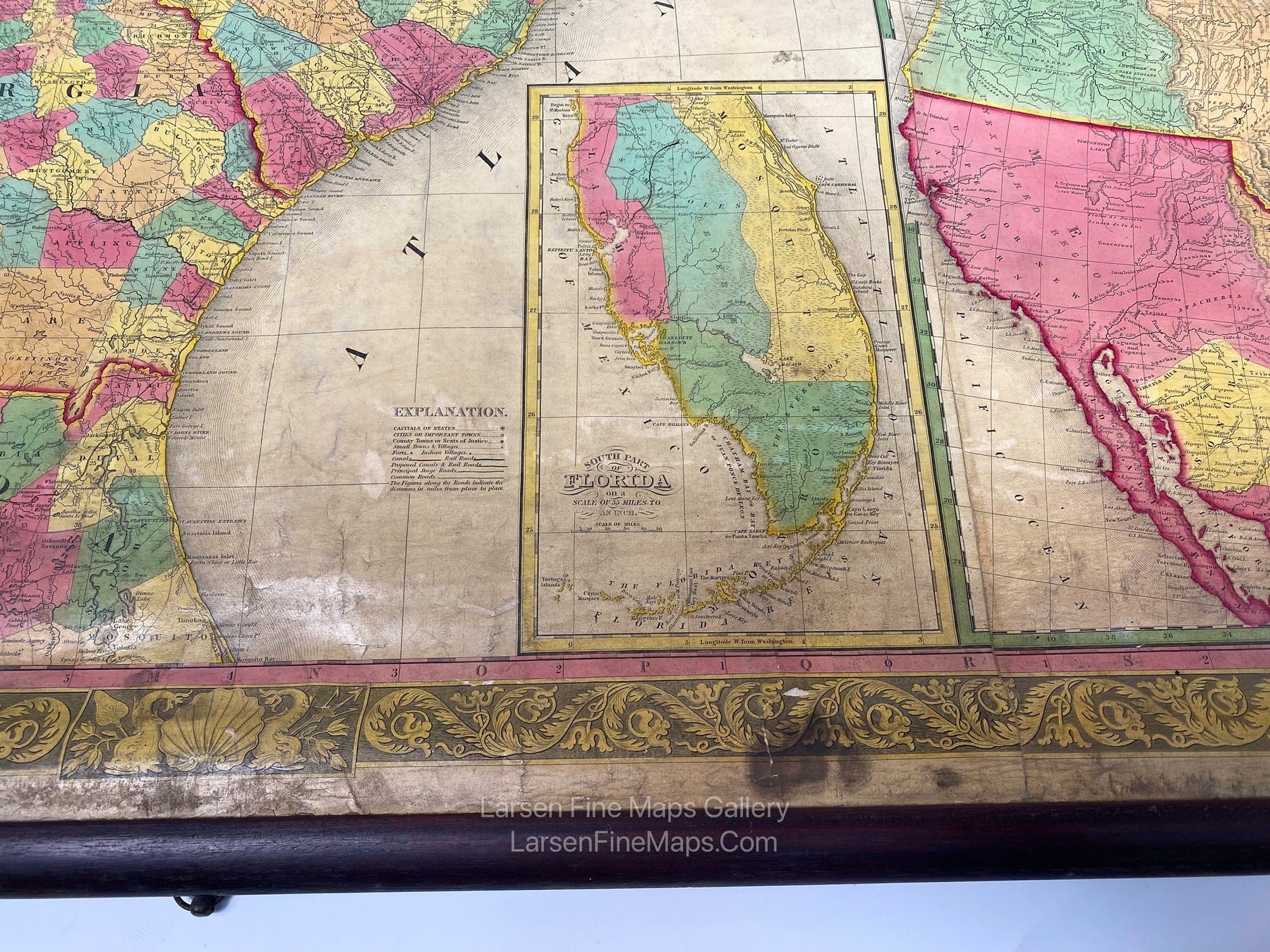 Mitchell's Reference & Distance Map of The United States by J.H. Young Florida Inset