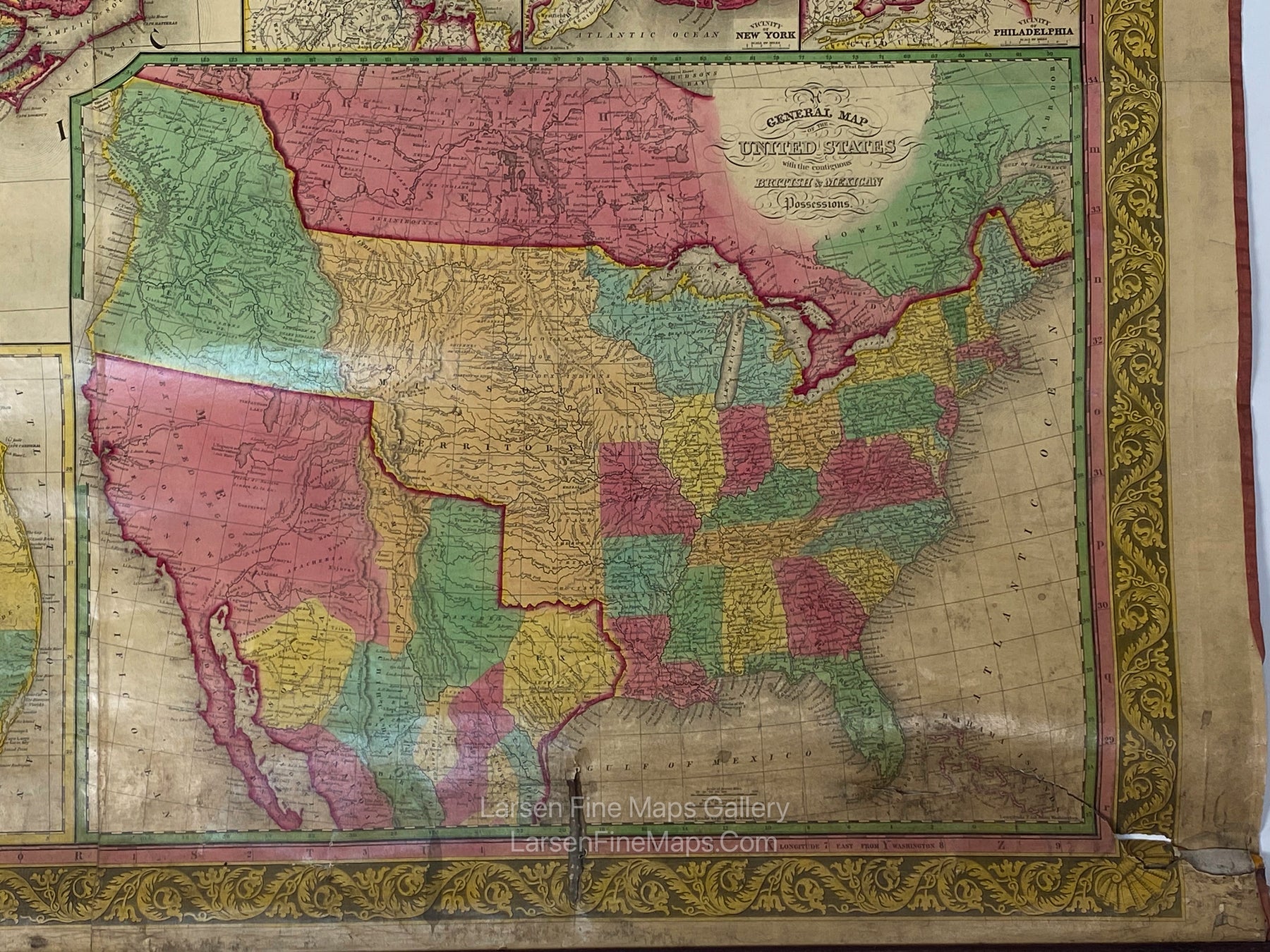 Mitchell's Reference & Distance Map of The United States by J.H. Young. Inset Map US