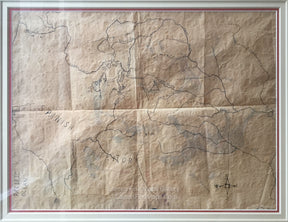 Fur Trade Rendezvous Manuscript Map and Watercolor Artwork