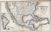 Map of The United States Mexico &c. Showing the Various Land and Water Routes from the Atlantic Cities to California, J.H. Colton, Emma Willard, Example-1