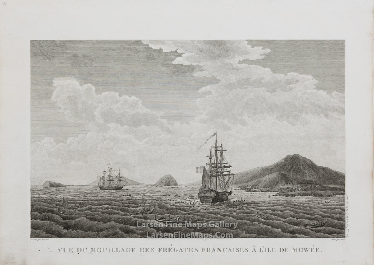 Vue du mouillage des Fregates Francaises a l'Ile de Mowee