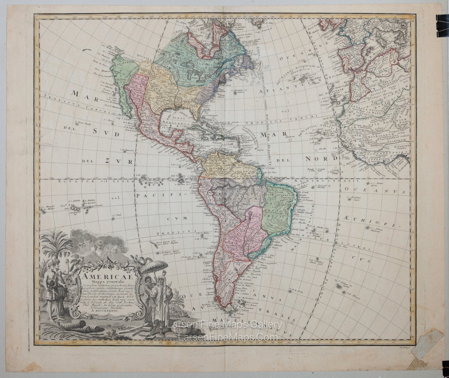 Americae Mappa Generalis Secundum Legitimas Projectionis Stereographicae Regulas...,