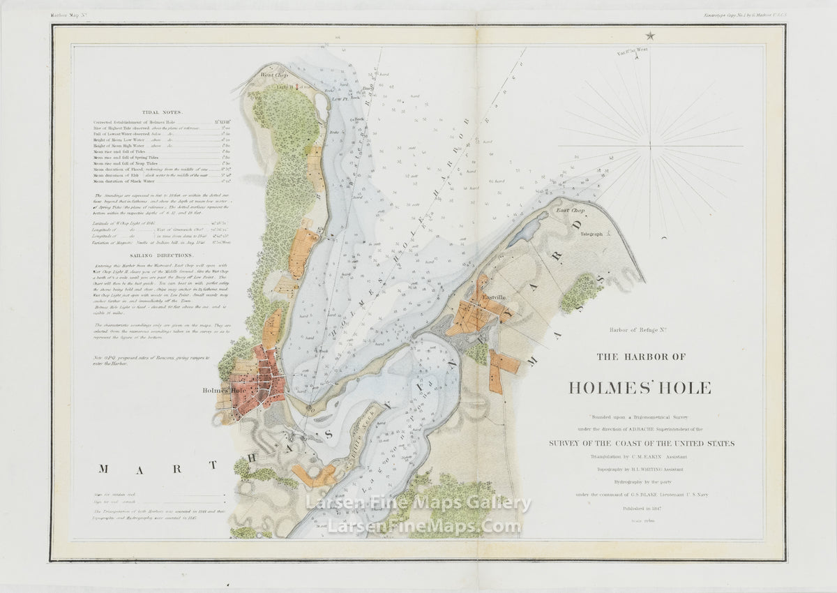 U.S. Coast Survey Chart, The Harbor of Holmes' Hole