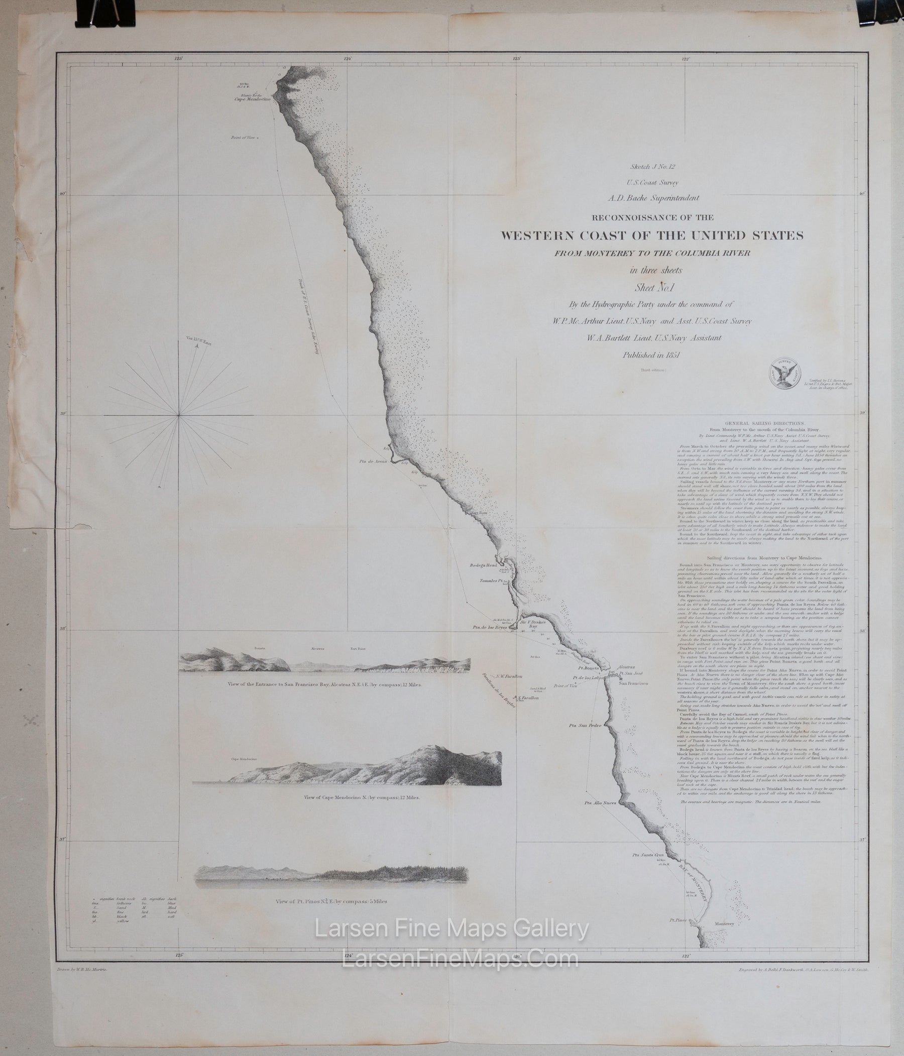 Reconnaissance of the Western Coast of The United States From Monterey to the Columbia River in three sheets, Sheet No. 1