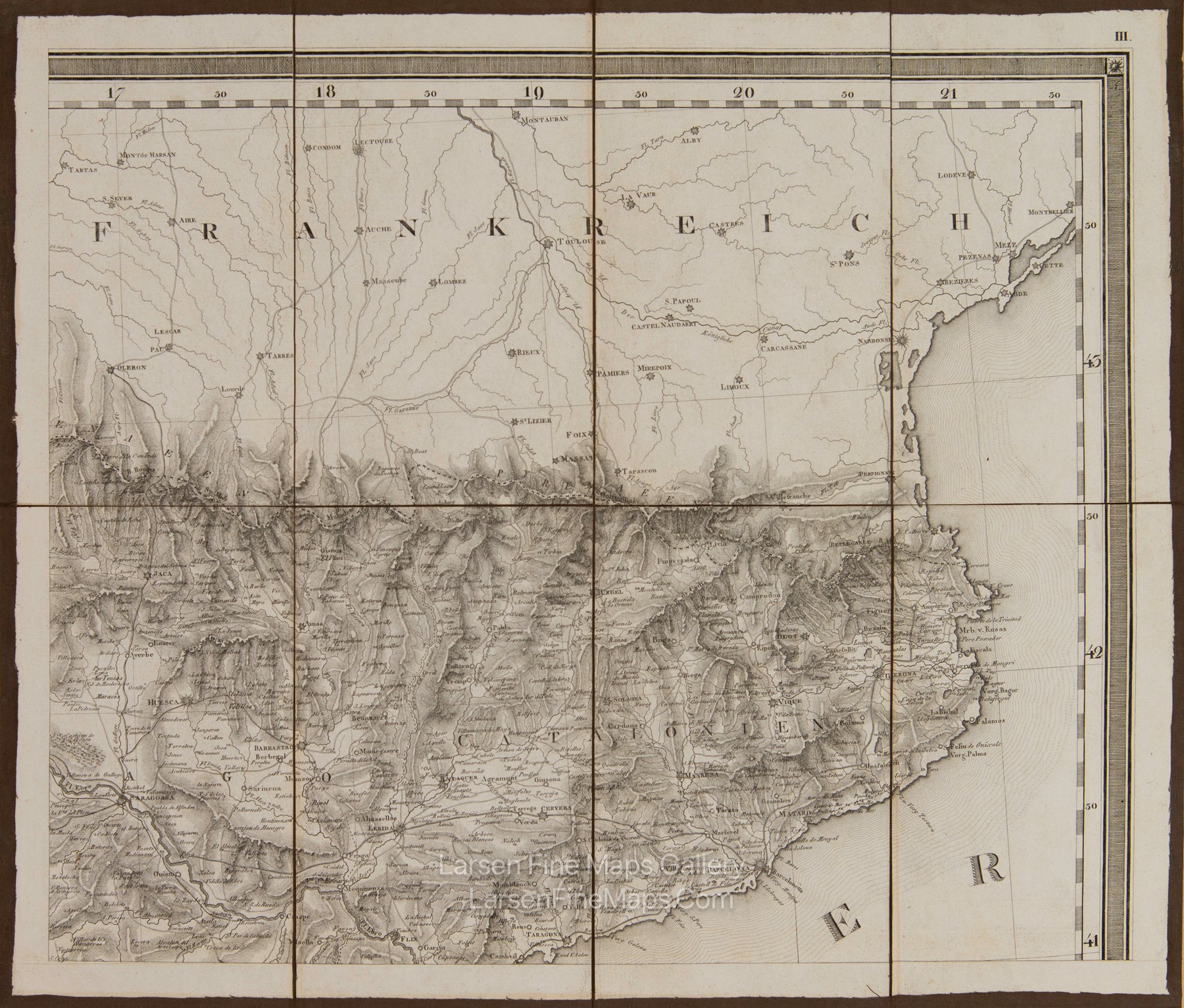 Spanien und Portugal nach den neuesten astronomischen Ortsbestimmungen, nach dem, Atlas Thomas Lopez. Espagne et Portugal, d'apres les dernieres Observations Astronomiques, les nouvelles Cartes Espagnoles gravées ou manuscrites, et l'Atlas de Thomas Lopez