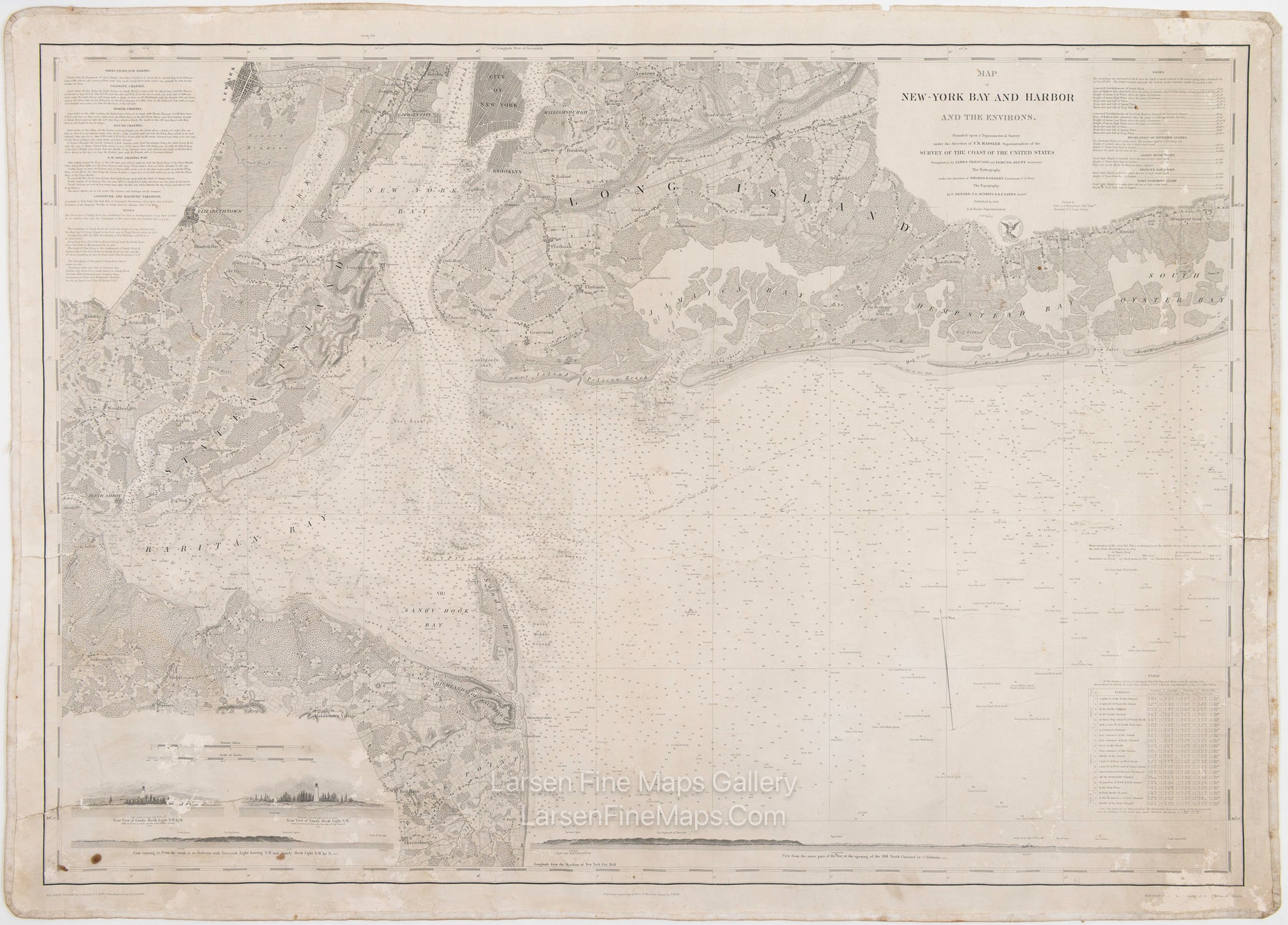 Map of New York Bay and Harbor and The Environs.