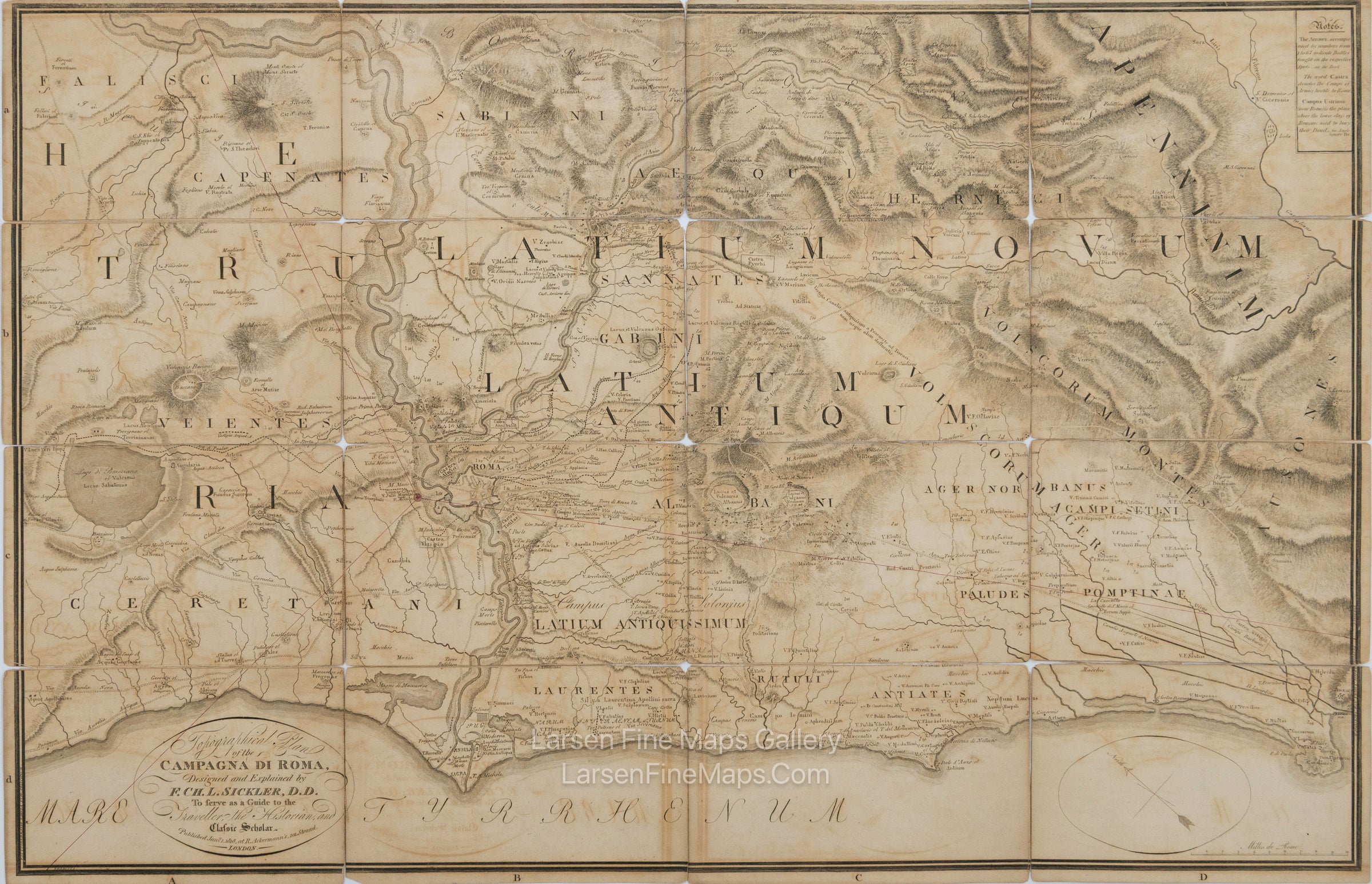 Topographical Plan of the Campagna Di Roma