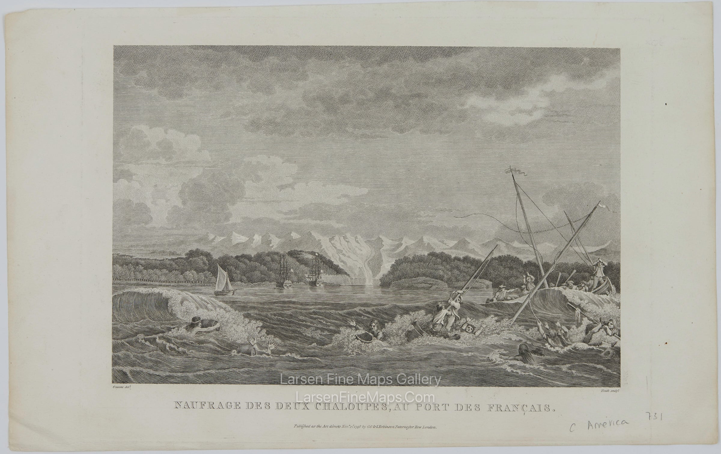 Naufrage des deux chaloupes, au Port des Francais. La Perouse
