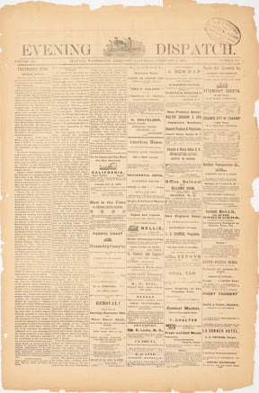 Evening Dispatch Seattle, Washington Territory, Saturday, February 2, 1878, Brown & Son, Example-2