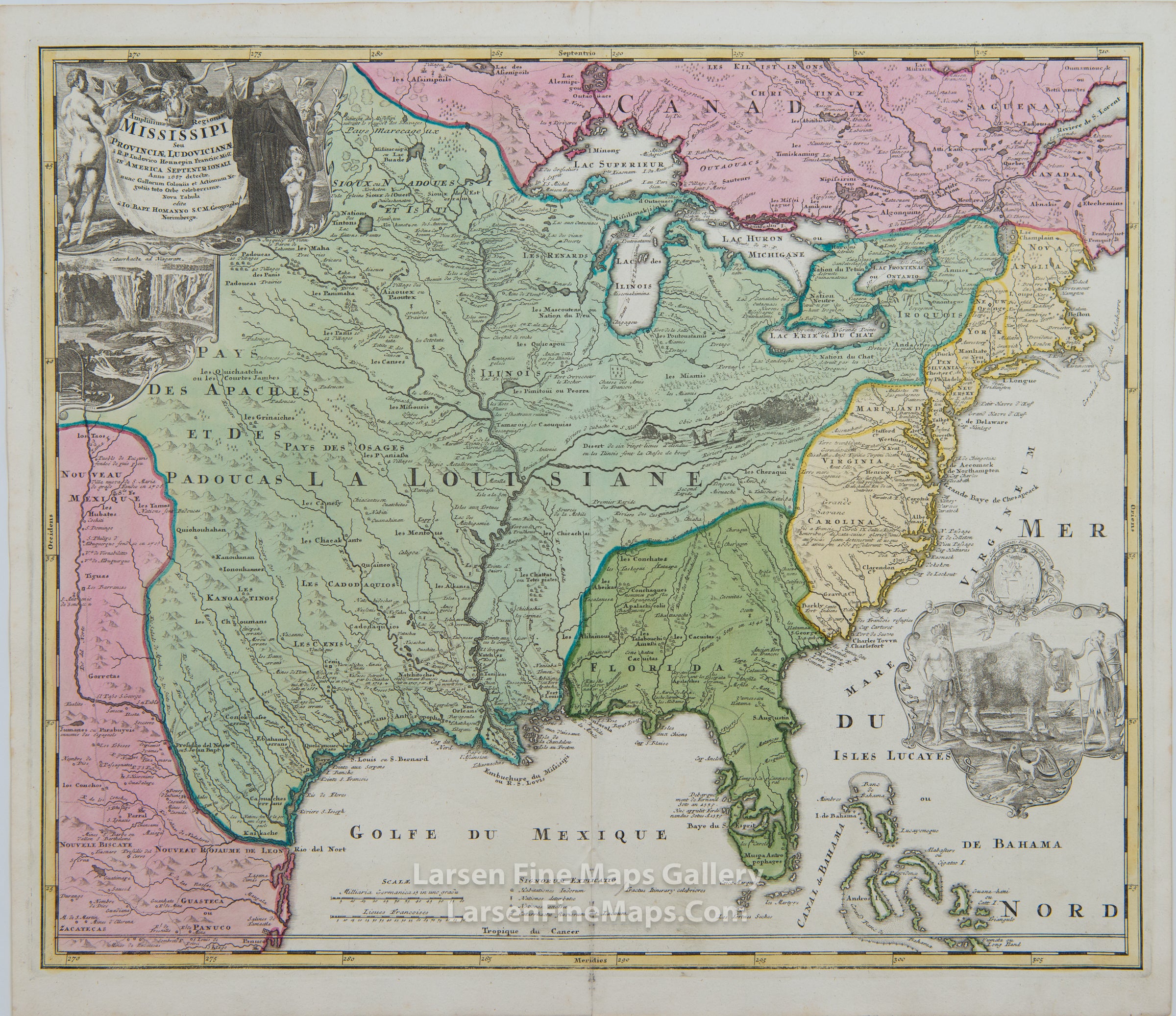 Amplissimae Regionis Mississipi seu Provinciae Ludovicianae, Johann Baptist Homann