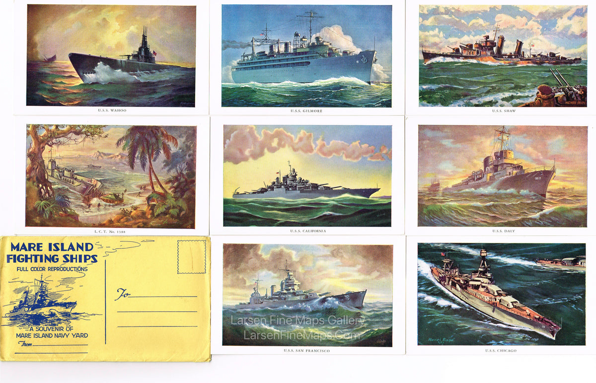 World War II WW2 Ephemera, Photos, Postcards, Mare Island Ships Lot Example-1