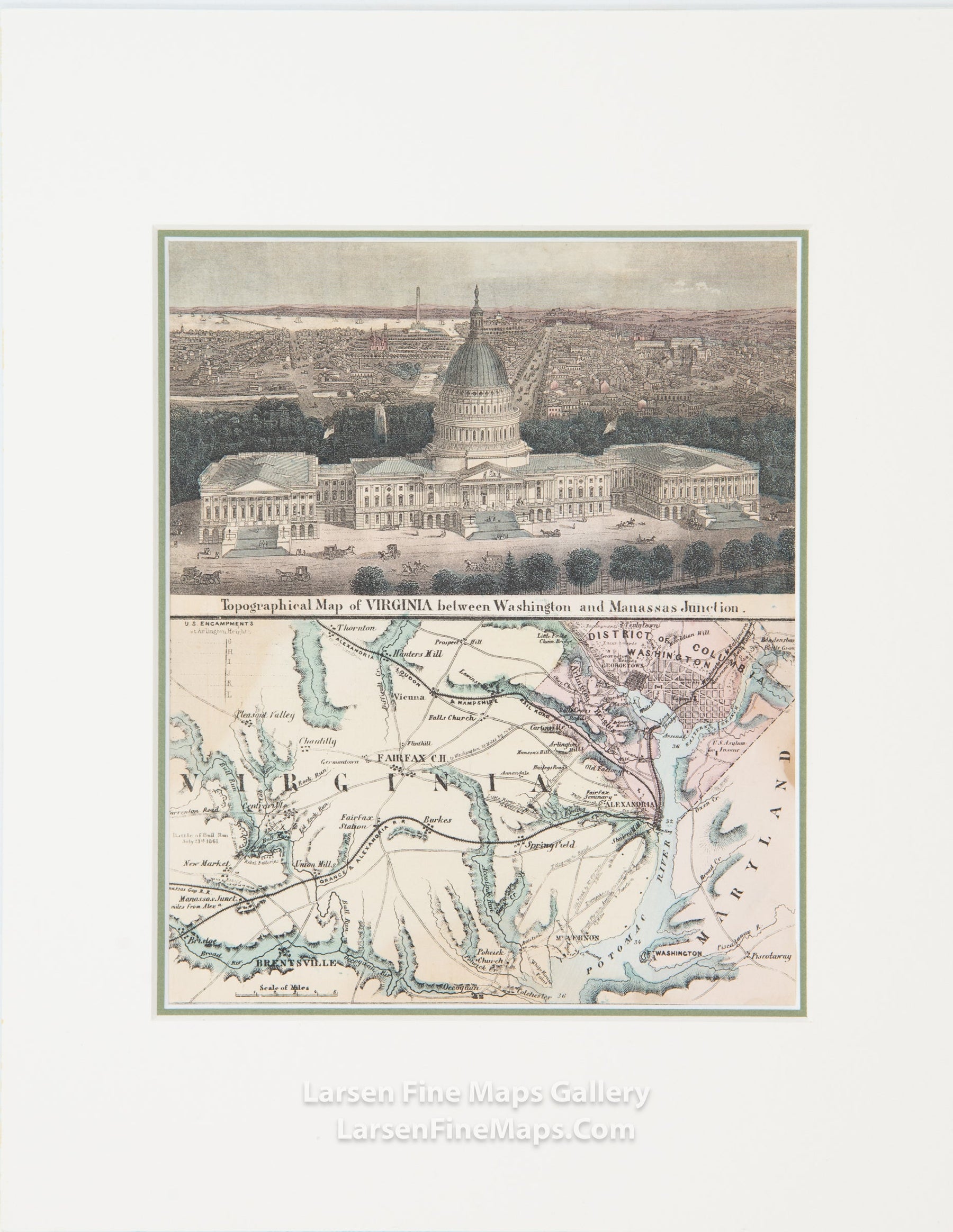 Topographical Map of Virginia between Washington and Manassas Junction, Charles Magnus, details