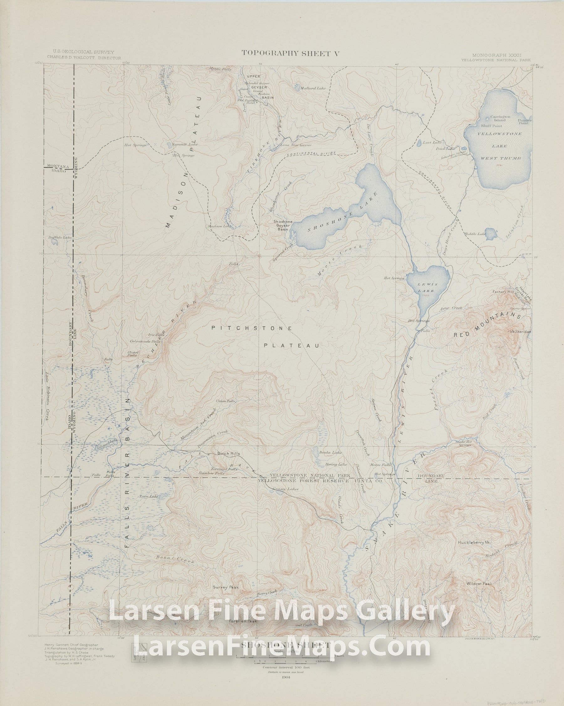 Shoshone Sheet, Topography Sheet V