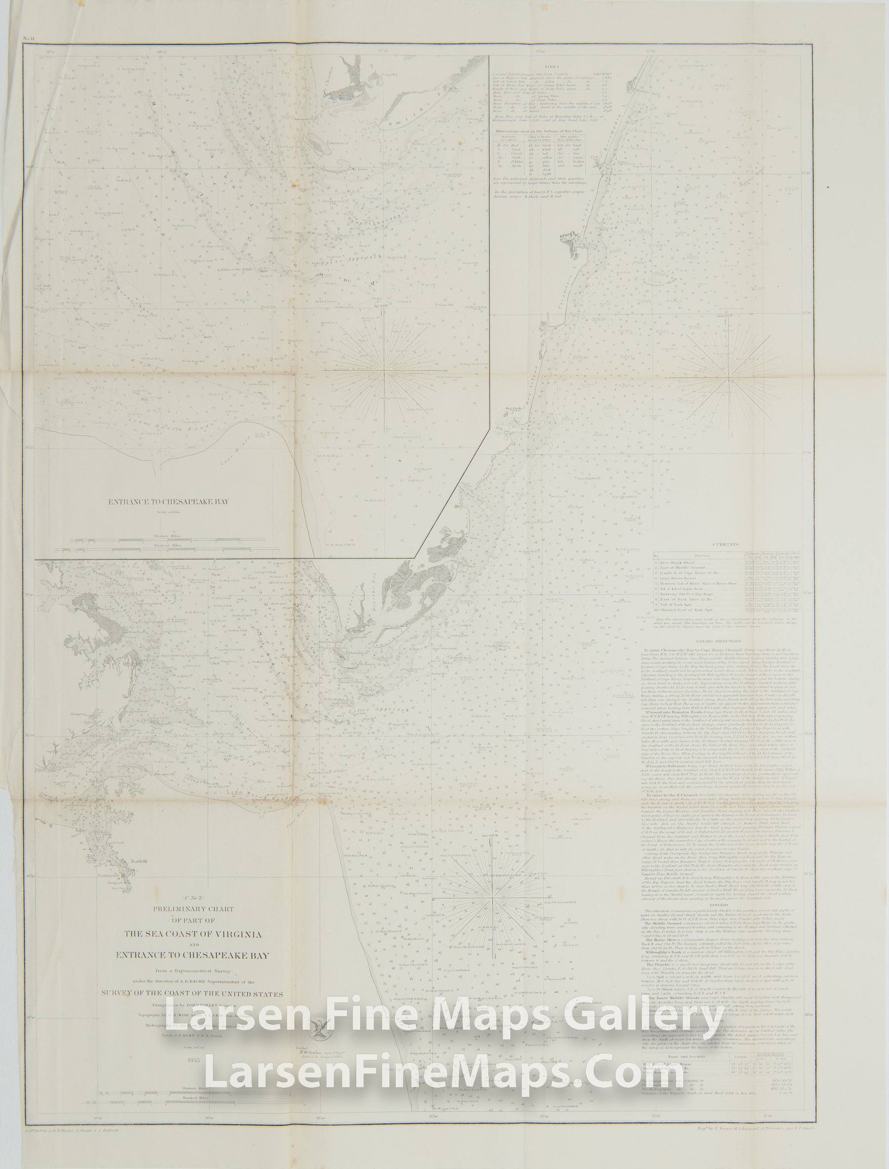 Preliminary Chart of Part of The Sea Coast of Virginia and Entrance to Chesapeake Bay U.S. Coast Survey