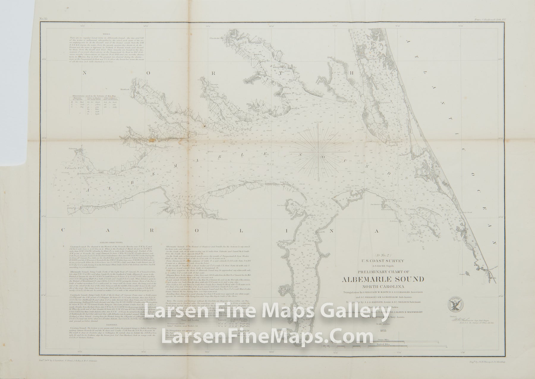 Preliminary Chart of Albemarle Sound North Carolina U.S. Coast Survey