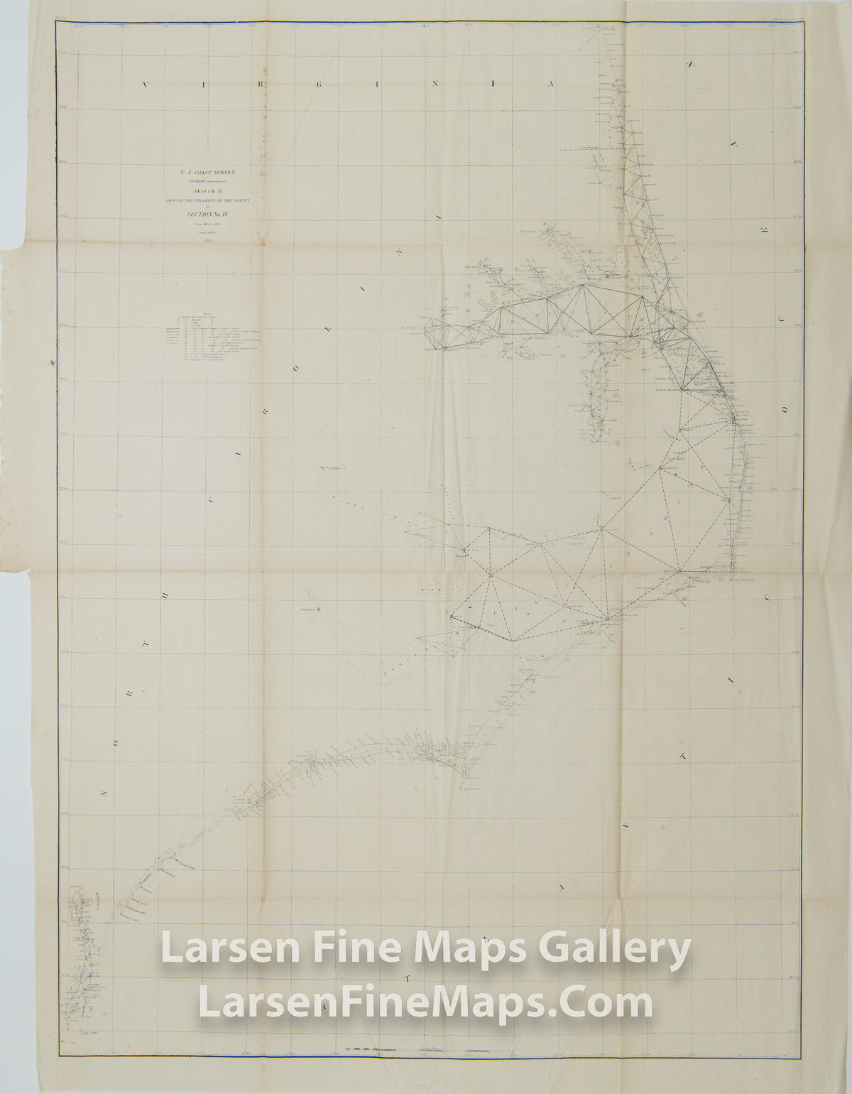 Sketch D Showing the Progress of the Survey in Section No. IV From 1845 to 1855 U.S. Coast Survey