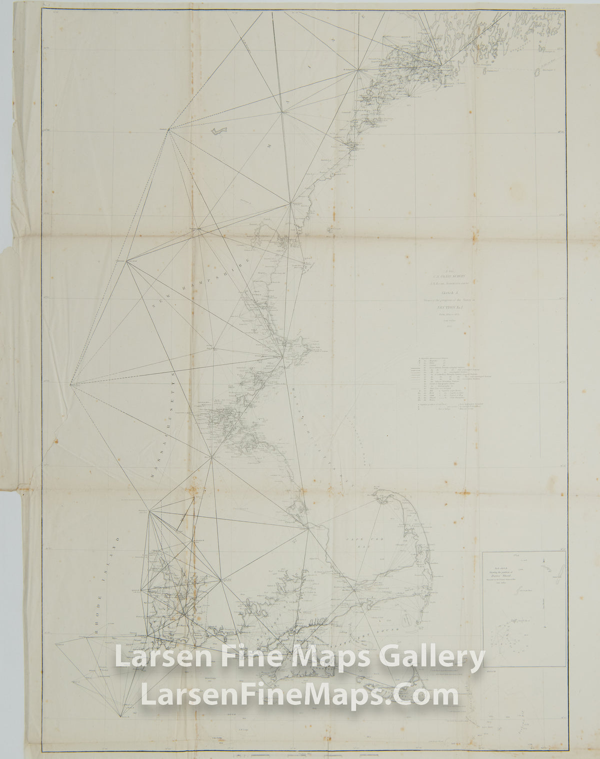 Sketch A Shewing the progress of the Survey in Section No. 1 From 1844 to 1855 U.S. Coast Survey