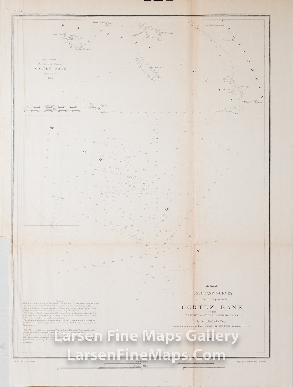 J. No. 3 Cortez Bank on the Western Coast of The United States U.S. Coast Survey