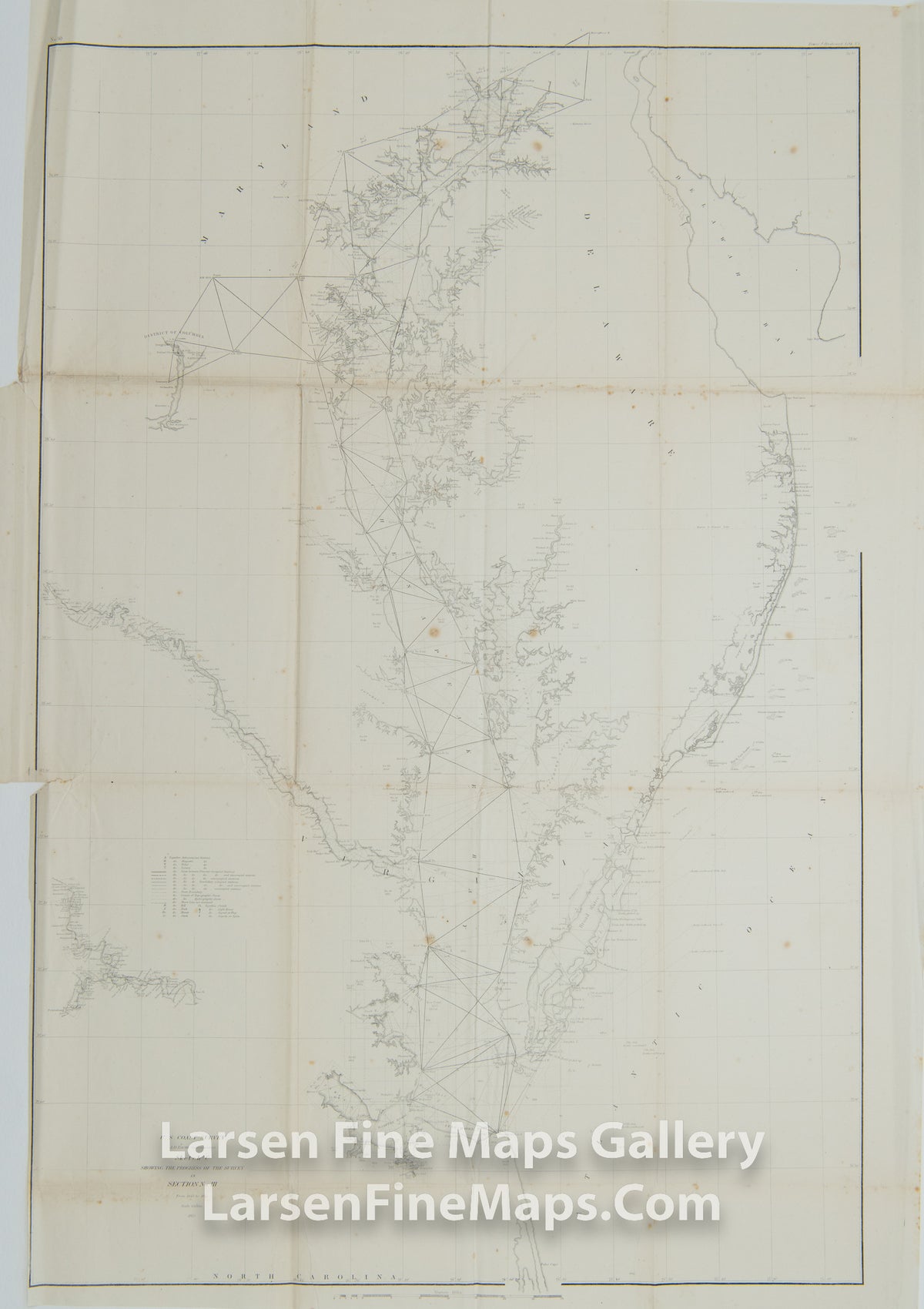 Sketch C Showing the Progress of The Survey in Section No. III From 1843 to 1855 U.S. Coast Survey