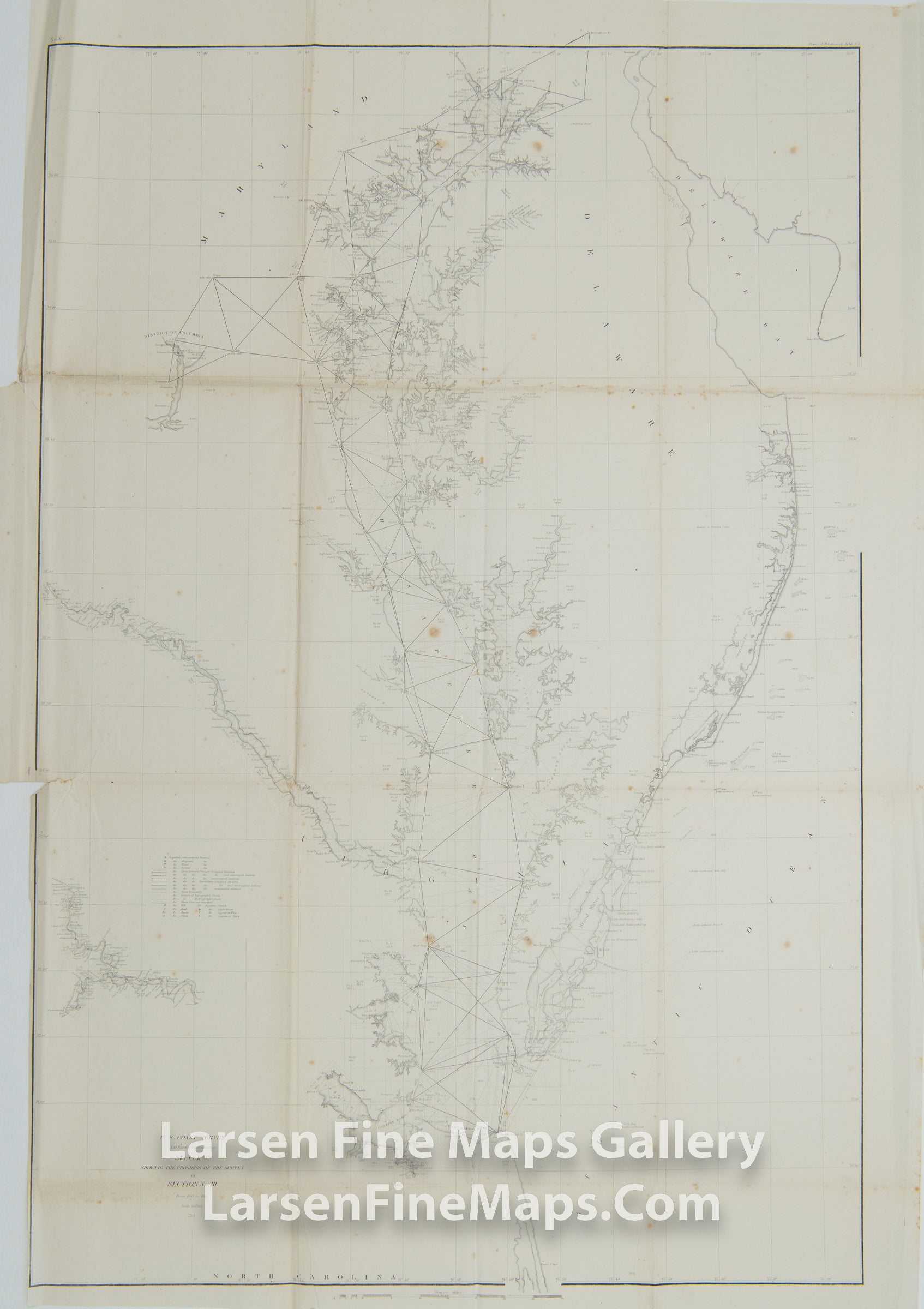 Sketch C Showing the Progress of The Survey in Section No. III From 1843 to 1855 U.S. Coast Survey