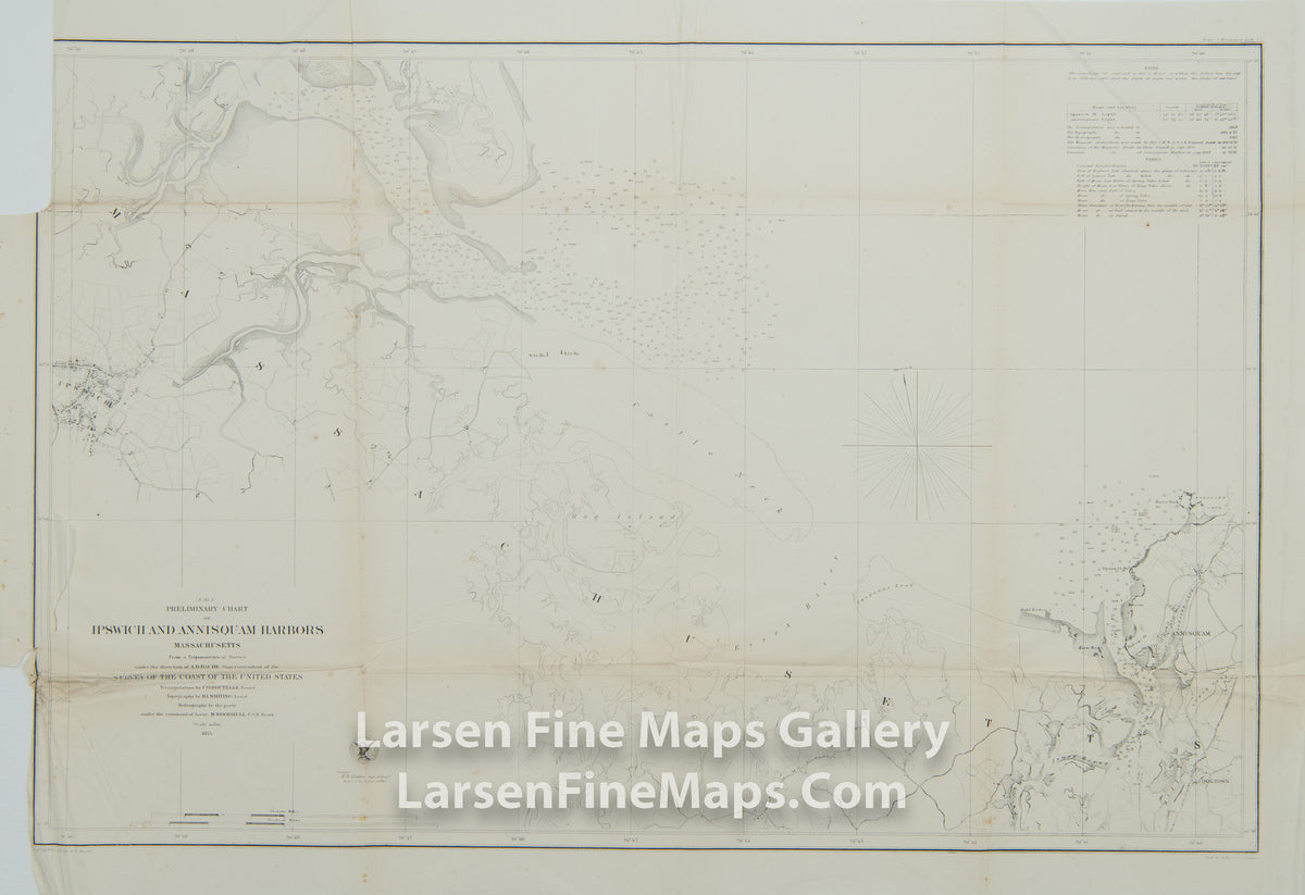 A.No. 3, Preliminary Chart of Ipswich and Annisquam Harbors Massachusetts U.S. Coast Survey