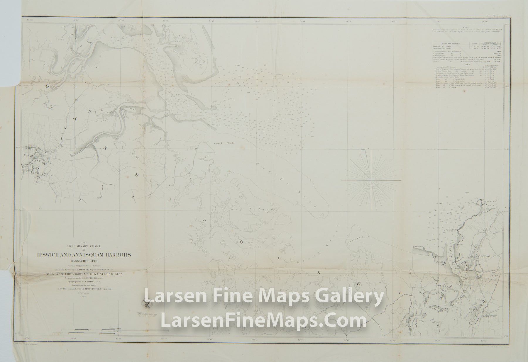 A.No. 3, Preliminary Chart of Ipswich and Annisquam Harbors Massachusetts U.S. Coast Survey